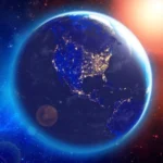 3D Earth & Real Moon logo