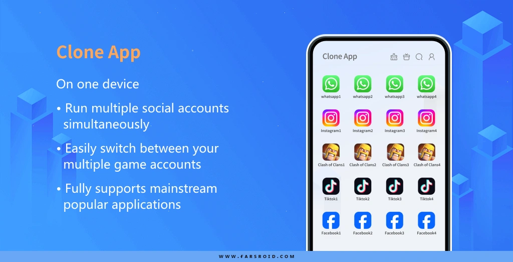Clone App-Parallel Dual Space