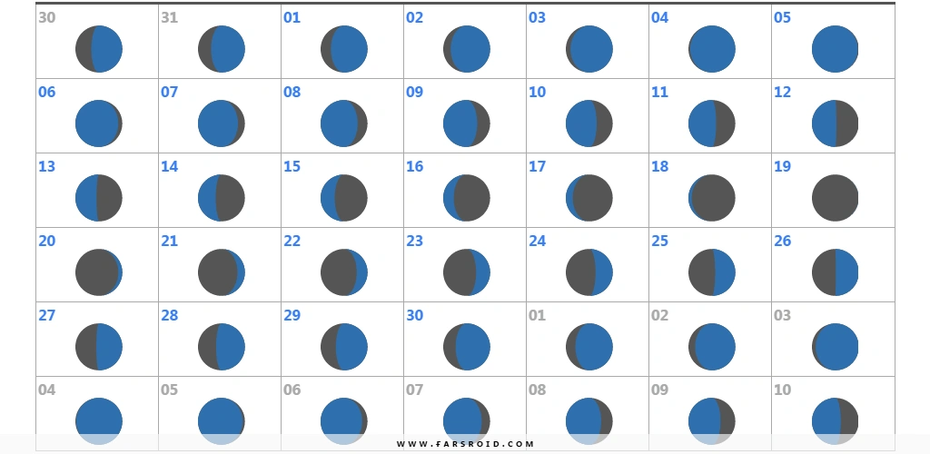 Calendar - Sun & Moon